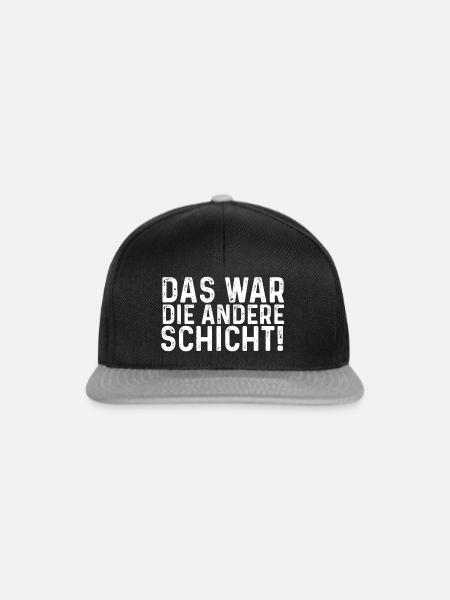 das war die andere schicht - Snapback Cap - Schwarz/Grau