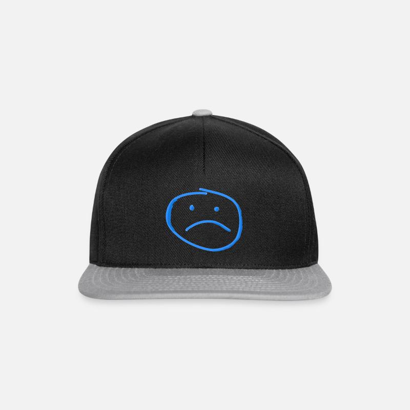 trauriges Gesicht - Snapback Cap - Schwarz/Grau