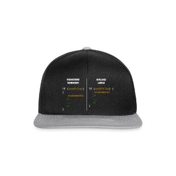 Web und CSS Programmierer Developer Coding Code De - Snapback Cap - Schwarz/Grau - Vorne