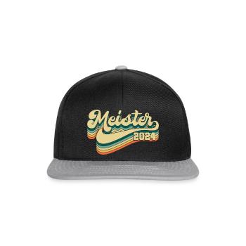 Meister 2024 Mechaniker Meistertitel Geschenk - Snapback Cap - Schwarz/Grau - Vorne