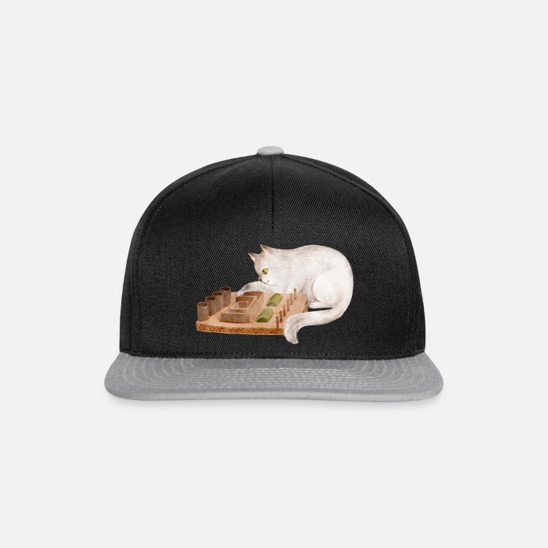 Spielerische Katze - Snapback Cap - Schwarz/Grau