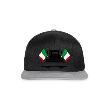 Tracteur deux drapeaux Italie et espace texte - Casquette snapback - noir/gris - Devant