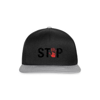 arrêt - Casquette snapback - noir/gris - Devant