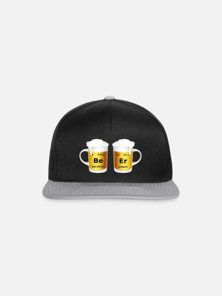 Bier Periodensystem Be Er - Snapback Cap - Schwarz/Grau