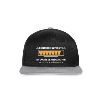 Connerie et bétise en téléchargement - Casquette snapback - noir/gris - Devant