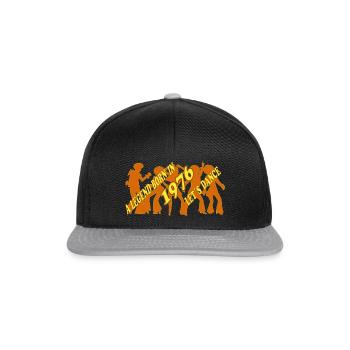 Geburtsjahr 1976,Geburtstag, Baujahr, Geburtszahl, - Snapback Cap - Schwarz/Grau - Vorne