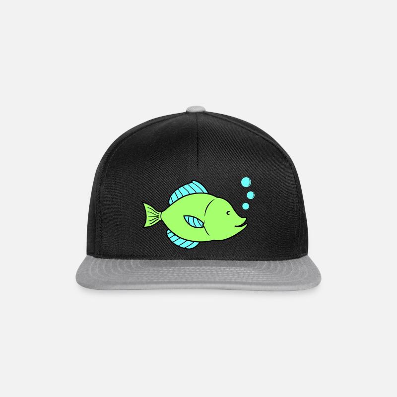 Bande dessinée de poisson - Casquette snapback - noir/gris