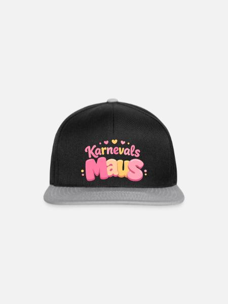 Karnevalsmaus Kölsche Mädsche – Karneval Köln - Snapback Cap - Schwarz/Grau