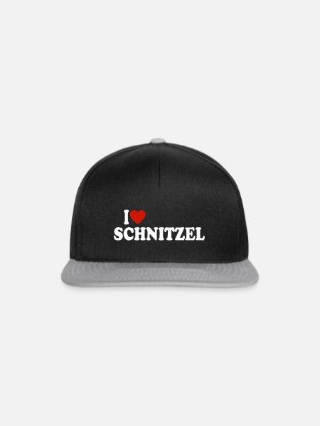I love Schnitzel - Snapback Cap - Schwarz/Grau