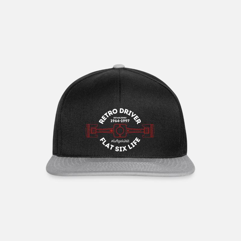 Retro Driver - Boxer Motor - Flat Six Life - Snapback Cap - Schwarz/Grau