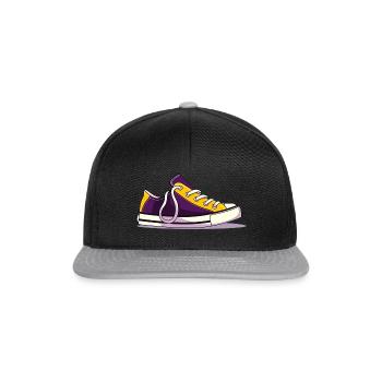 Impression de chaussure non binaire - Casquette snapback - noir/gris - Devant