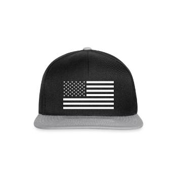 USA Amerika Flagge - Snapback Cap - Schwarz/Grau - Vorne