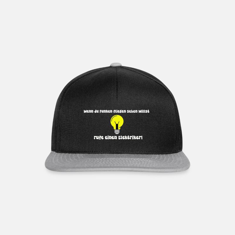 cooler Elektrikerspruch - Snapback Cap - Schwarz/Grau