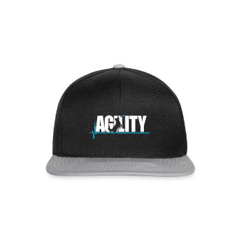 Hund Agility Hunde Training Sport - Snapback Cap - Schwarz/Grau - Vorne