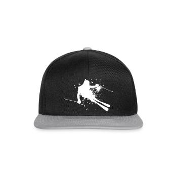 Skiing Ski Stunt Ski Damen Herren Skifahrer - Snapback Cap - Schwarz/Grau - Vorne