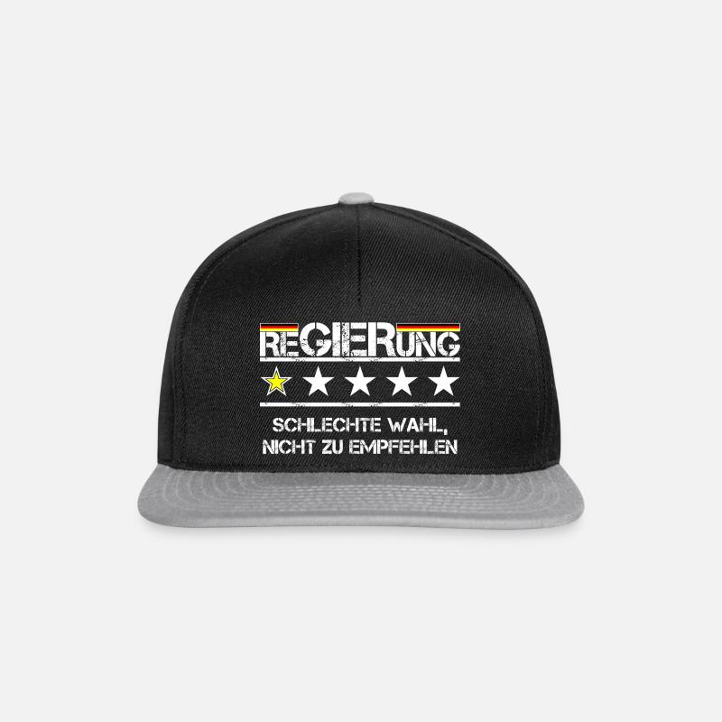 reGIERung schlechte Bewertung - Snapback Cap - Schwarz/Grau