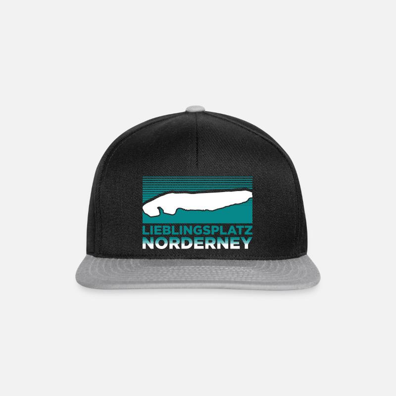 Lieblingsplatz Norderney Insel Urlaub Strand - Snapback Cap - Schwarz/Grau