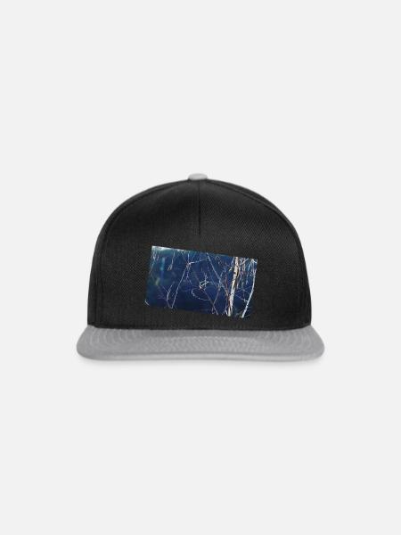 Winterzweige im Nachtblau - Snapback Cap - Schwarz/Grau