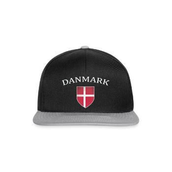 Danmark, Dänemark, - Snapback Cap - Schwarz/Grau - Vorne