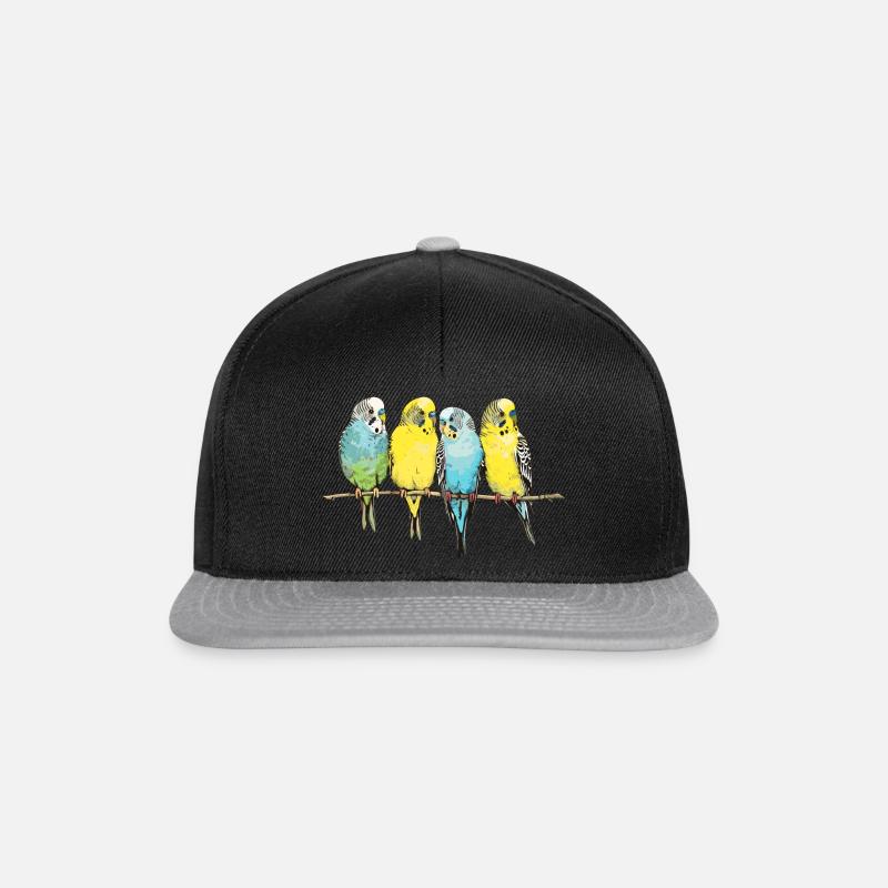 Perruche, perruches sur un perchoir - Casquette snapback - noir/gris
