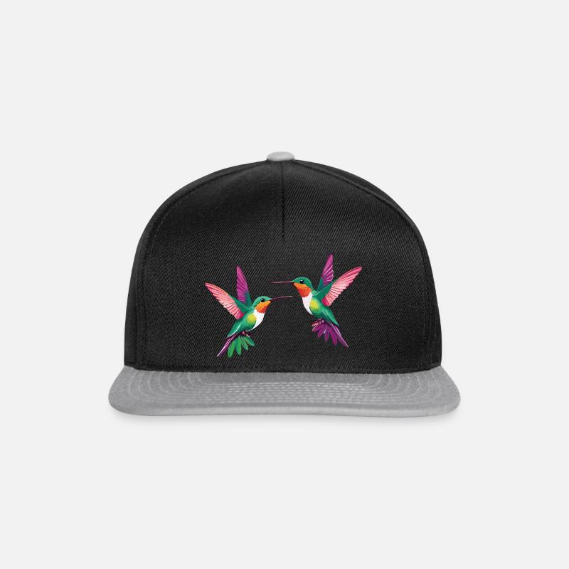 Kolibris Aquarell - Snapback Cap - Schwarz/Grau