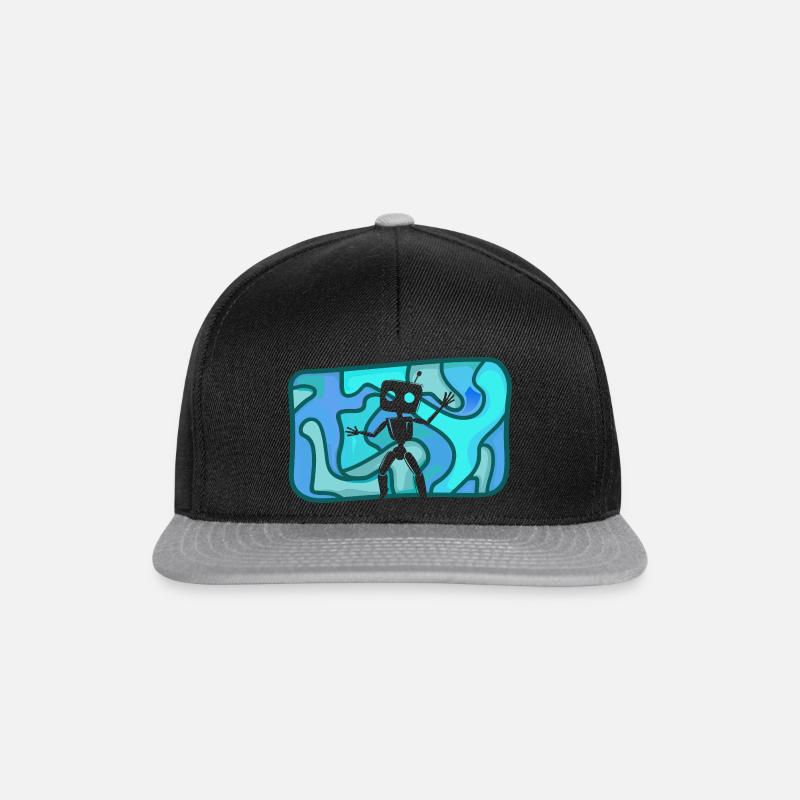 Cyborg Roboter Tech - Snapback Cap - Schwarz/Grau