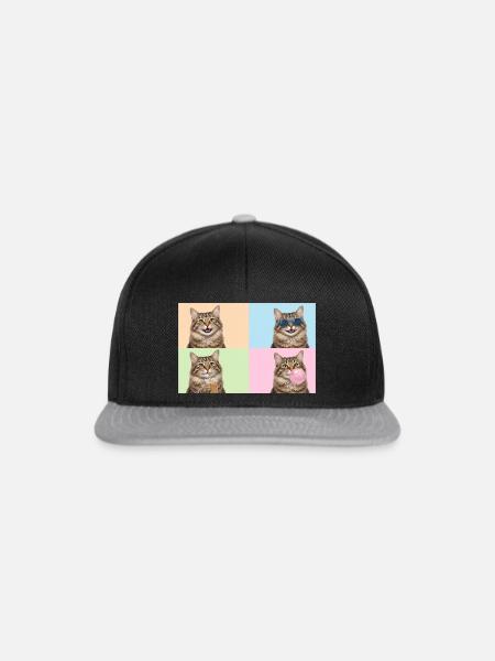 Katzen Graue Tabby Katze - Snapback Cap - Schwarz/Grau