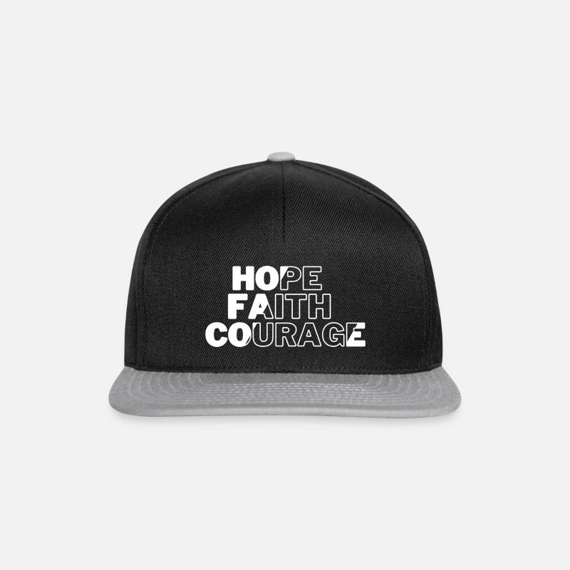 Hope Faith Courage - Snapback Cap - Schwarz/Grau