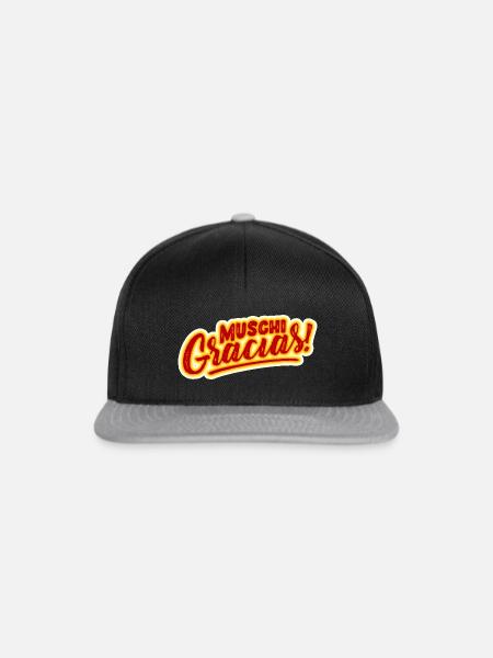 MALLE SPRUCH, MUSCHI GRACIAS! - Snapback Cap - Schwarz/Grau