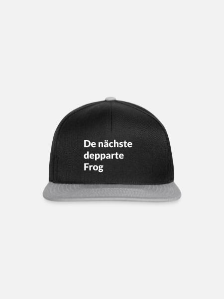 denächstedeppartefrog - Mundart - Snapback Cap - Schwarz/Grau