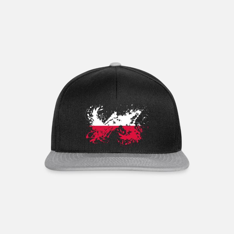 Pologne Drapeau polonais Drapeau Taches de couleur - Casquette snapback - noir/gris