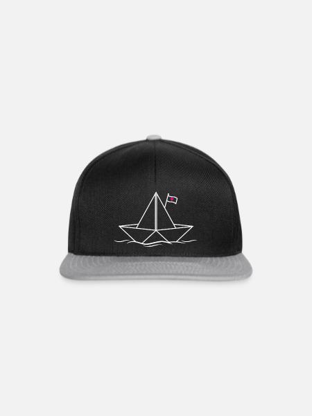 Papierboot Papierschiff  - Snapback Cap - Schwarz/Grau