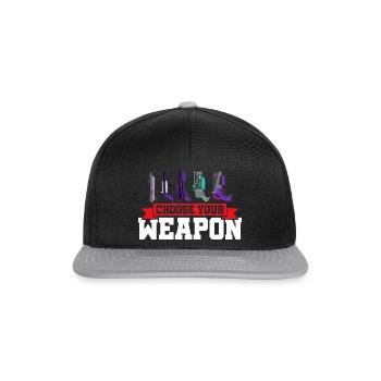 Choose Your Weapon Graphic Lasertag Player Laserga - Snapback Cap - Schwarz/Grau - Vorne