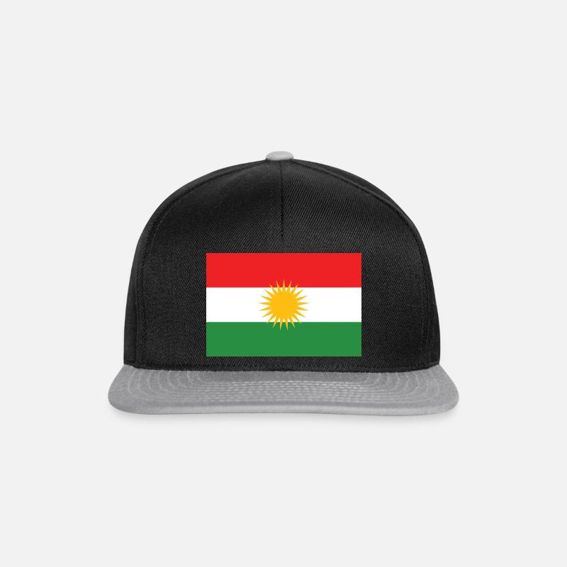 Kurdistan Flagge - Snapback Cap - Schwarz/Grau