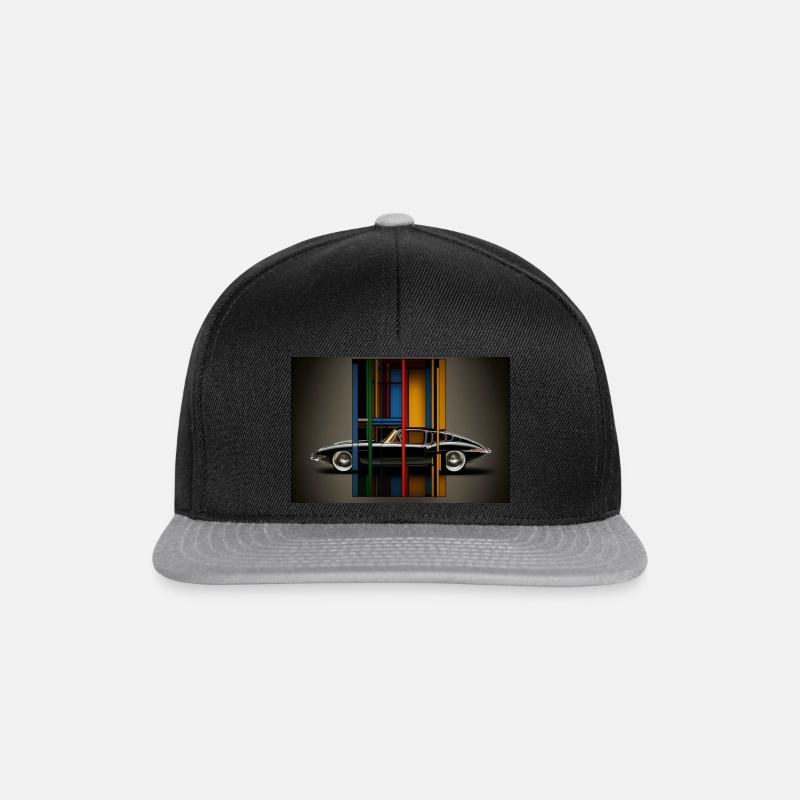 Jaguar E-Type. Die Legende abstrakt & stylish - Snapback Cap - Schwarz/Grau