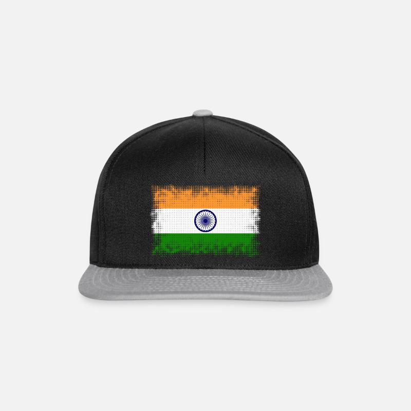 Indien - Snapback Cap - Schwarz/Grau