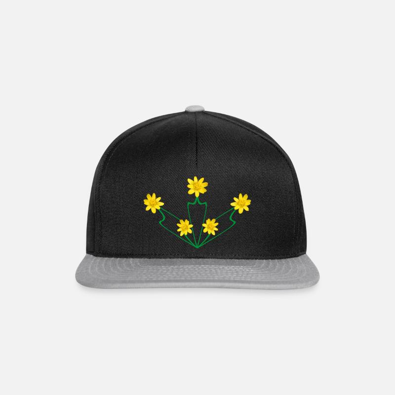 blumen gelb 002 - Snapback Cap - Schwarz/Grau
