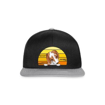 Spähender Beagle-Welpe - Snapback Cap - Schwarz/Grau - Vorne