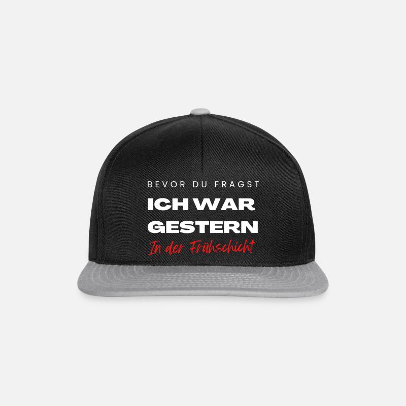 Frühschicht Arbeiter Sprüche Geschenke Chef - Snapback Cap - Schwarz/Grau