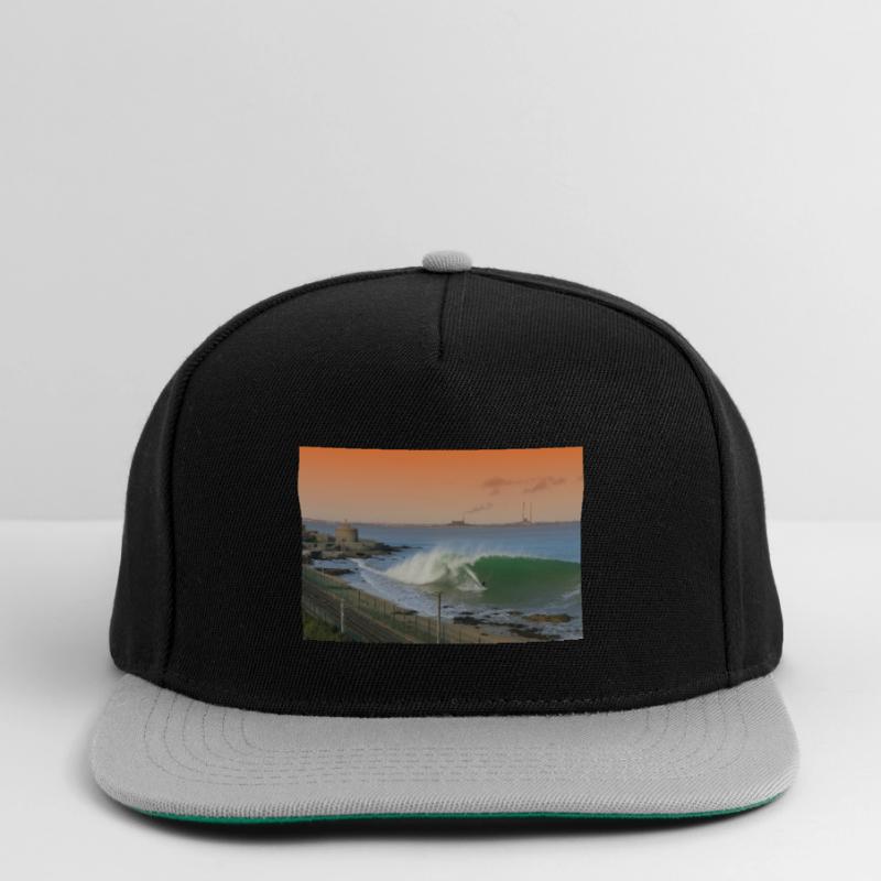surfer wave scene sunset gradient Snapback Cap