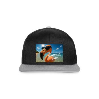 Suns Out, Shades On – Flamingo Style - Snapback Cap - black/grey - Front