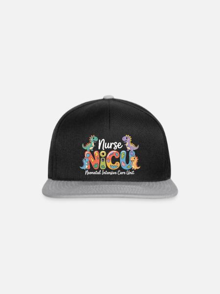 Neonatal Pflege Dino-Design - Snapback Cap - Schwarz/Grau