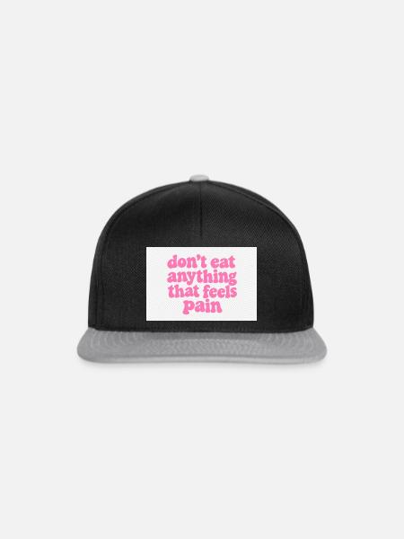 Werde vegan und rette die Tiere - Snapback Cap - Schwarz/Grau