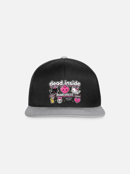 Süßes urbanes Punk-Herz - Snapback Cap - Schwarz/Grau