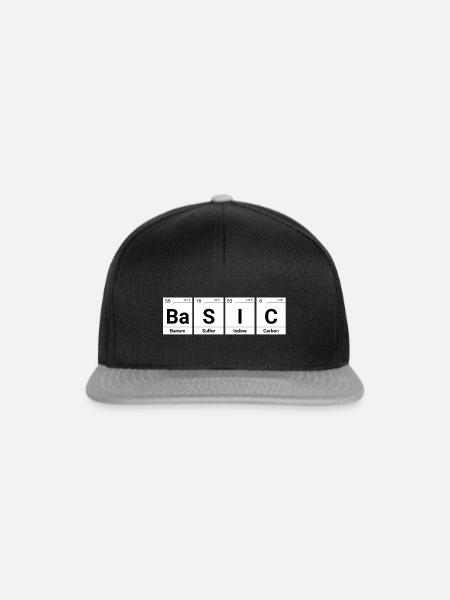 Basic Periodensystem Elemente - Snapback Cap - Schwarz/Grau
