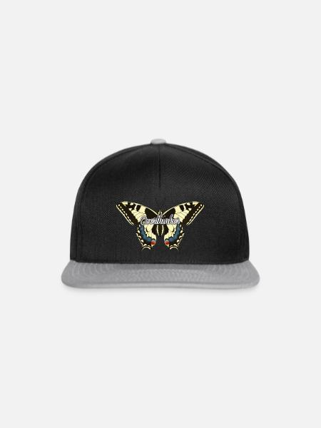 Overthinker Schmetterling - Snapback Cap - Schwarz/Grau