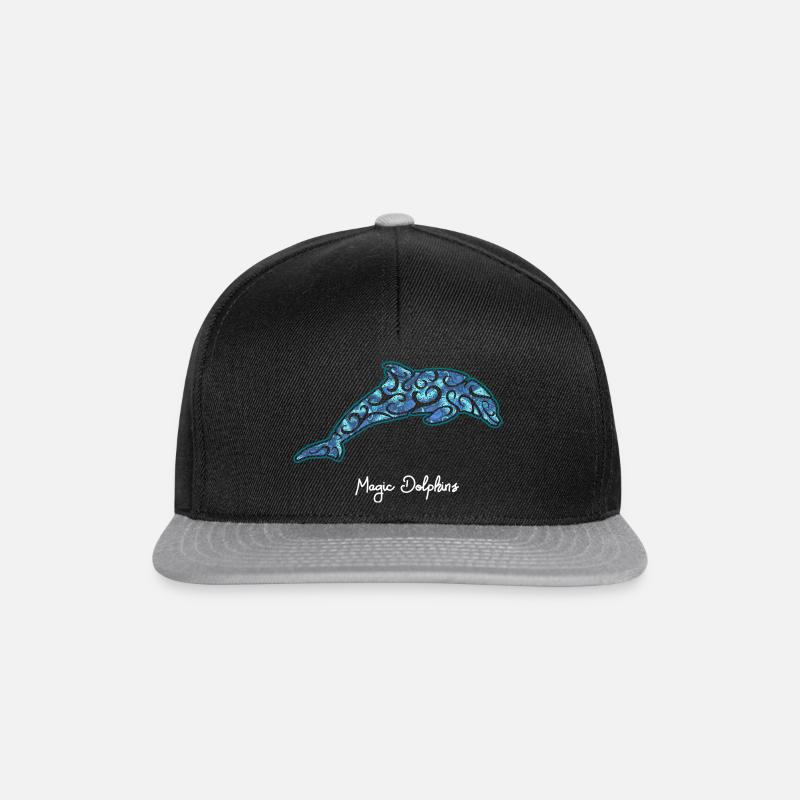 Blauer Delphin Dolphin Shirt - Snapback Cap - Schwarz/Grau