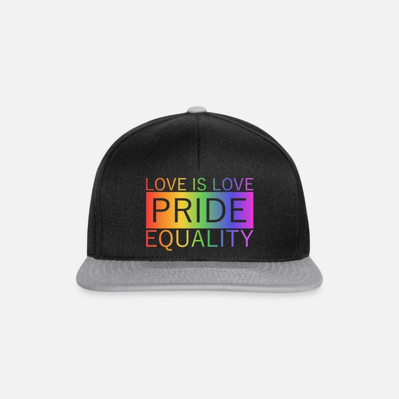 PRIDE - LOVE IS LOVE - EQUALITY - Snapback Cap - Schwarz/Grau