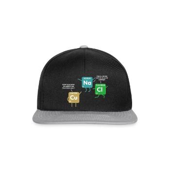 Funny Chemistry Periodic Table Elements Copper Pol - Snapback Cap - Schwarz/Grau - Vorne