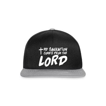 My Salvation Comes From The Lord - Snapback Cap - Schwarz/Grau - Vorne